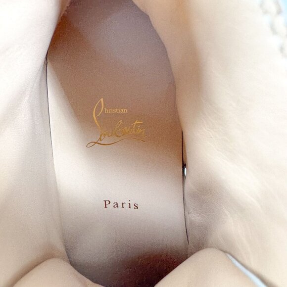 Christian Louboutin Louis Strass High Top Sneakers Size 40 US 10 White Crystal - Picture 13 of 15